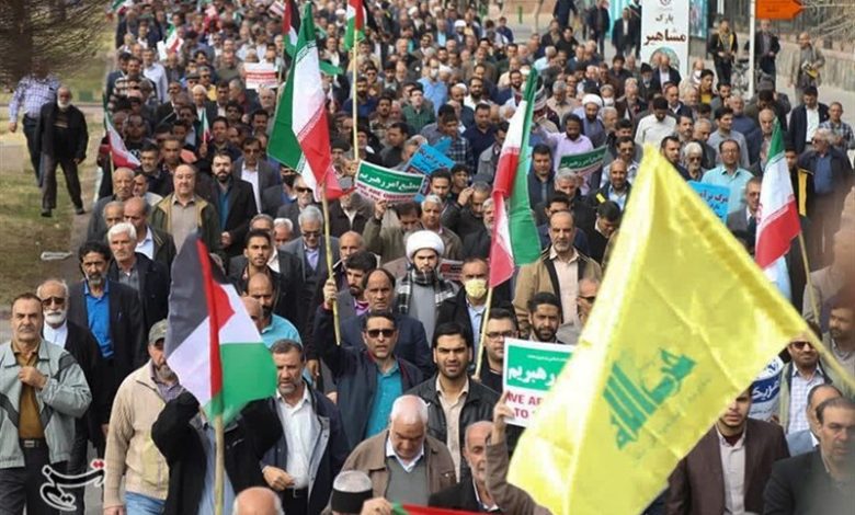 راهپیمایی مردم کرمان در حمایت از مردم مظلوم غزه