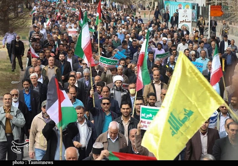 , راهپیمایی مردم کرمان در حمایت از مردم مظلوم غزه